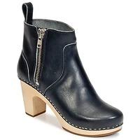 swedish hasbeens zip it super high womens low ankle boots in black