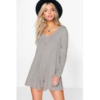 swing style long sleeve playsuit grey