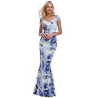 Sweetheart Neckline Floral Fitted Maxi Dress - Print