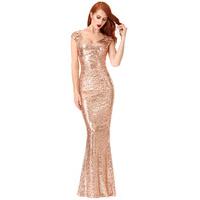 Sweetheart Neckline Sequin Pleated Maxi Dress - Champagne