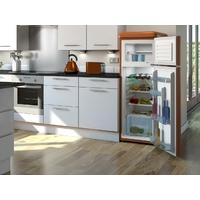 Swan SR11010ON Retro Top Mount Fridge Freezer in Orange