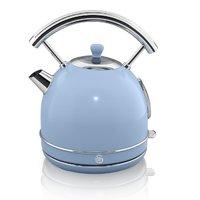 swan retro dome kettle 17 litre in blue