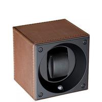 Swiss KubiK Watch Winder Single Brown Leather With Brown Stitches