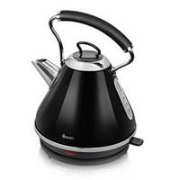 swan sk34010blkn 1 7 litre townhouse pyramid kettle in black