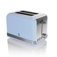 Swan ST19010BLN 2 Slice Retro Style Toaster in Blue Chrome