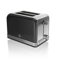 Swan ST19010BN 2 Slice Retro Style Toaster in Black Chrome