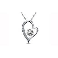 Swarovski Moon & Heart Crystal Charm Necklace