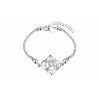 swarovski silver rose bracelet