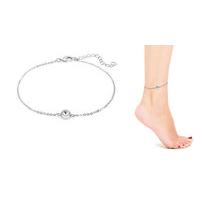 swarovski elements white gold plated anklet