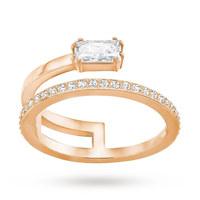 SWAROVSKI Rose Gold Plated Grey Ring - Ring Size L