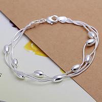 sweet 20cm womens silver copper chain link braceletsilver1 pc christma ...