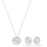 SWAROVSKI Jewellery Ladies\' Rhodium Plated Generation Necklace and Earring Set