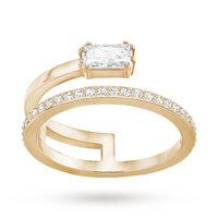 SWAROVSKI Rose Gold Plated Grey Ring - Ring Size N