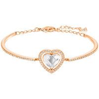 swarovski engaged bangle white rose gold plated