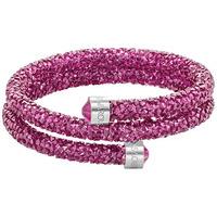 swarovski crystaldust double bangle pink pink stainless steel