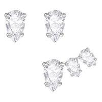 swarovski attract pear pierced earring set white rhodium plating white ...