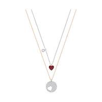 swarovski crystal wishes heart pendant set red red