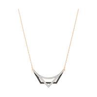 swarovski geometry necklace small black white rose gold plated