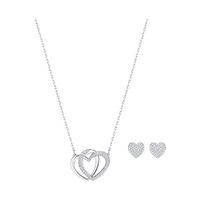 Swarovski Dear Set, White White Rhodium-plated