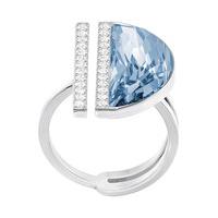 Swarovski Glow Ring, Blue Teal Rhodium-plated