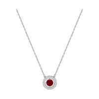 Swarovski Forever Birthstone Necklace, January, Red Red Rhodium-plated