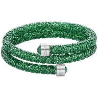 Swarovski Crystaldust Double Bangle, Green Green Stainless steel