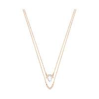 swarovski gallery pear layered necklace white white rose gold plated