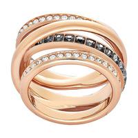 swarovski dynamic ring gray rose gold plated