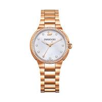 swarovski city mini watch mother of pearl white rose gold plated