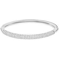 swarovski stone mini bangle white rhodium plated