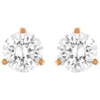 swarovski solitaire pierced earrings white rose gold plated