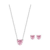 swarovski attract heart set pink rhodium plated