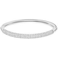 swarovski stone mini bangle white rhodium plated