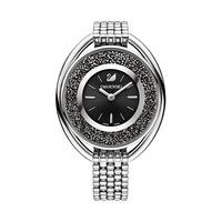 Swarovski Crystalline Oval Black Bracelet Watch Brown Stainless steel