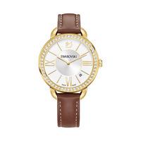 Swarovski Aila Day Brown Yellow Gold Tone Watch White Gold-plated