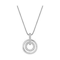 swarovski circle pendant white rhodium plated