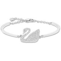 Swarovski Swan Bangle White Rhodium-plated