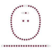 swarovski angelic set all around red rhodium plated