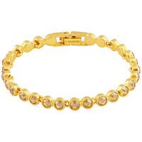 swarovski tennis bracelet brown gold plated