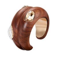 Swarovski Wood Crystallized Large Cuff, gold plating Brown Gold-plated