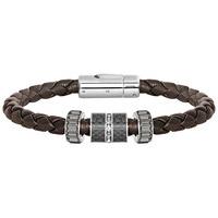 Swarovski Diagonal Bracelet Leather Gray Stainless steel