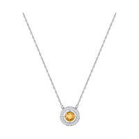 Swarovski Forever Birthstone Necklace, November Orange Rhodium-plated