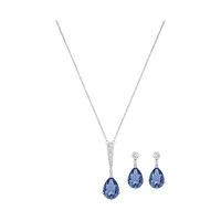 Swarovski Vintage Set Teal Rhodium-plated