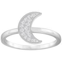 Swarovski Field Moon Ring, White White Rhodium-plated
