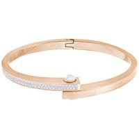 swarovski get narrow bangle white white rose gold plated