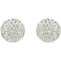 swarovski blow stud pierced earrings gray gold plated