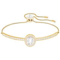 Swarovski Gently Oval Bangle, White White Gold-plated