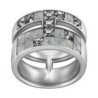 Swarovski Atelier Swarovski by Viktor and Rolf, Frozen Crystals Wide Ring Gray Rhodium-plated