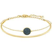 Swarovski Ginger Bangle, Blue Teal Gold-plated