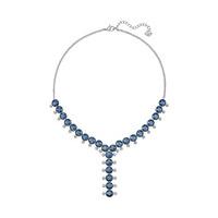 Swarovski Forward Necklace Teal Rhodium-plated